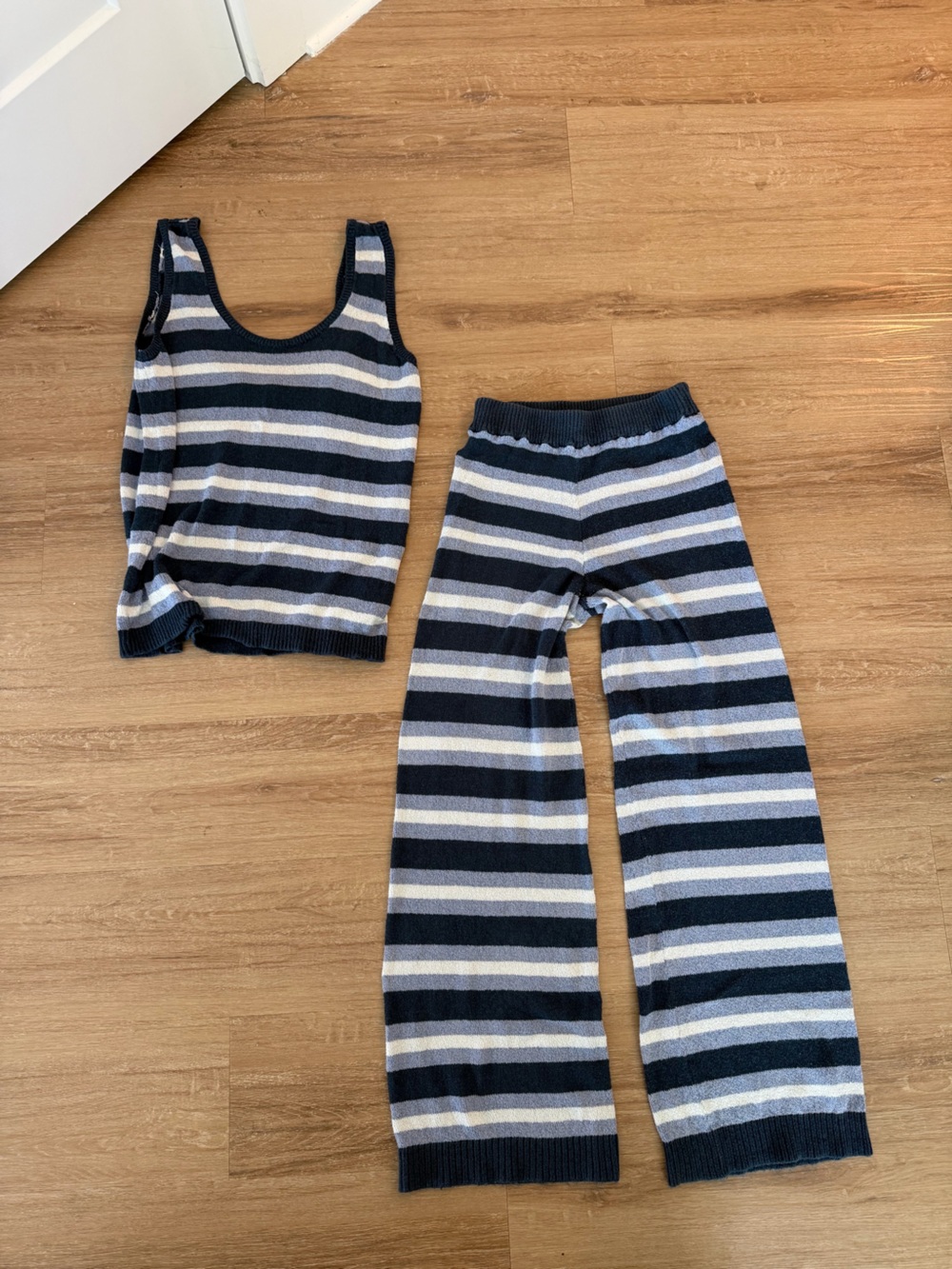 Free People Beach Striped Knit Jumpsuit Set